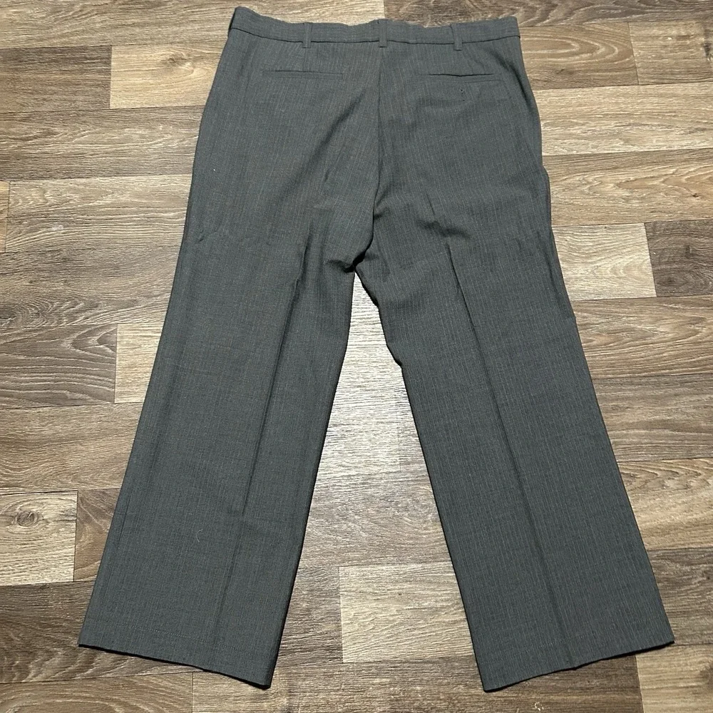 Banana Republic Dress Pants Mens 38x32 Charcoal Grey Wool Blend Pinstripe